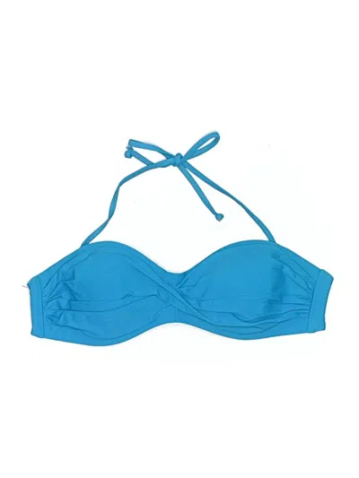 Pre-owned Body Glove Swimsuit Top Blue Solid Pattern Swimwear