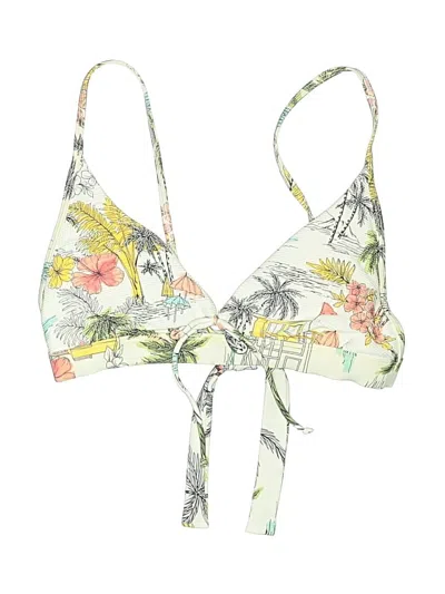 Pre-owned Body Glove Swimsuit Top Ivory Print Pattern Swimwear