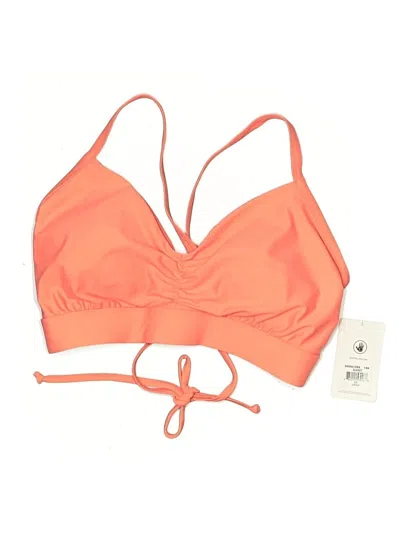 Pre-owned Body Glove Swimsuit Top Orange Solid Pattern Swimwear