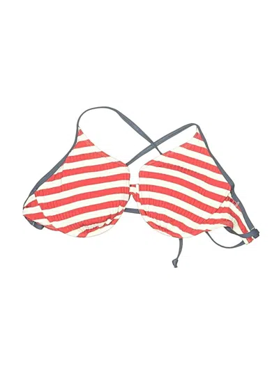 Pre-owned Body Glove Swimsuit Top Red Stripes Pattern Swimwear