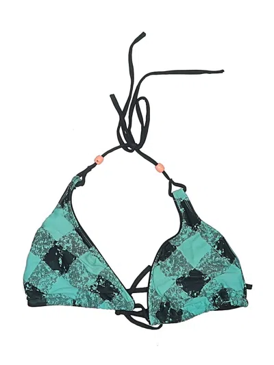 Pre-owned Body Glove Swimsuit Top Teal Print Pattern Swimwear