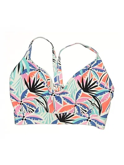 Pre-owned Body Glove Swimsuit Top White Tropical Pattern Swimwear