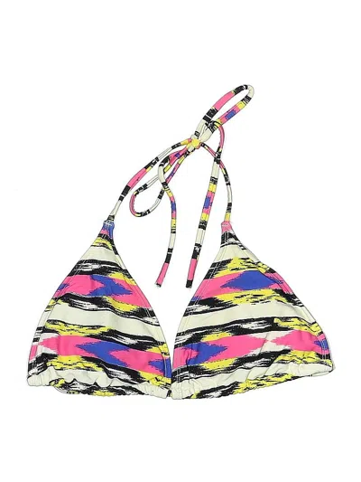 Pre-owned Body Glove Swimsuit Top Yellow Print Pattern Swimwear