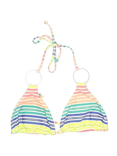 Pre-owned Body Glove Swimsuit Top Yellow Stripes Pattern Swimwear
