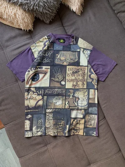 Pre-owned Body Glove Vintage  T-shirt Art Tee All Over Front Print In Multi