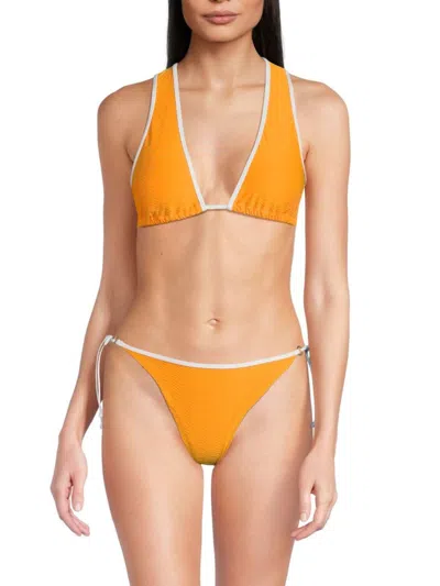 Body Glove Women's Ripple Bikini Top In Orange