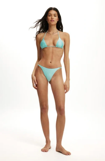 Body Micro String Thong Bikini Bottom In Blue