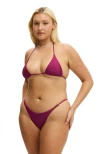 Body Micro String Triangle Bikini Top In Purple