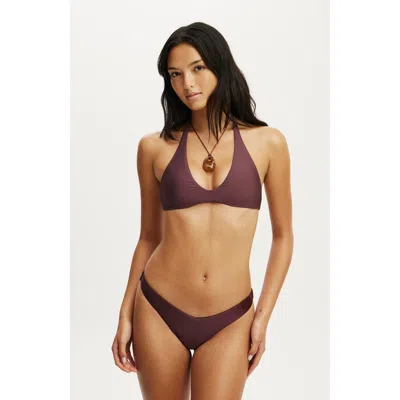 Body Scoop Neck Halter Bikini Top In Brown