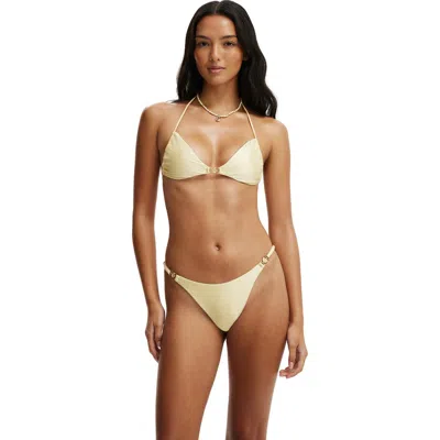 Body Side Gather Bralette Bikini Top In Neutral
