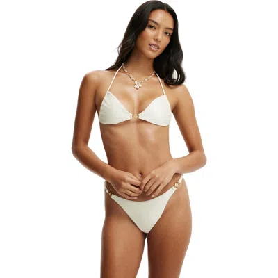 Body Side Gather Bralette Bikini Top In White
