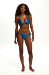 Body String Tie Side Brazilian Bikini Bottom In Blue