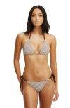 Body String Tie Side Brazilian Bikini Bottom In Gray