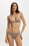 Body Tiny Cotton Triangle Bralette In Gray
