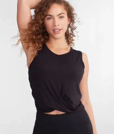 Body Up Twist Front Tank In Black