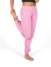 Body Wrappers French Terry Dad Joggers In Mauve In Pink