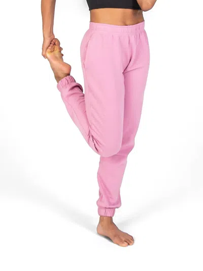 Body Wrappers French Terry Dad Joggers In Mauve In Pink