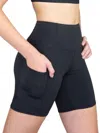 Body Wrappers Recycled Poly Bike Short With Pockets In Black In Black