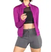 Body Wrappers Recycled Poly Contour Seam Zip Up Jacket In Berry In Purple