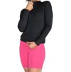 Body Wrappers Recycled Poly Contour Seam Zip Up Jacket In Black In Black