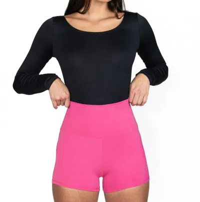 Body Wrappers Recycled Polyester Dance Shorts In Flamingo In Pink