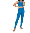 Body Wrappers Recycled Polyester Legging With Mesh Insert In Cobalt In Blue