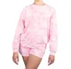 Body Wrappers Tie Dye Drop Shoulder Sweatshirt In Pink In Purple