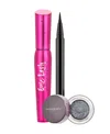 Bodyography Liquid Liner, Glitter Eye Shadow, Mascara Bundle In Gunmetal,black