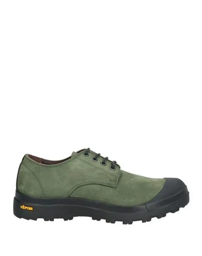 Boemos Man Lace-up Shoes Military Green Size 6 Leather