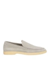 Boemos Man Loafers Light Grey Size 9 Soft Leather In Grey