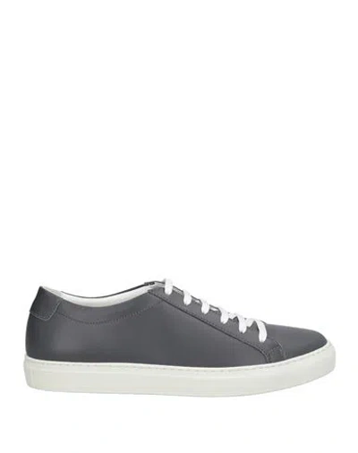 Boemos Man Sneakers Charcoal Size 8 Leather In Grey