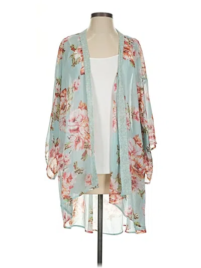 Pre-owned B.o.g. Collective Kimono In Teal