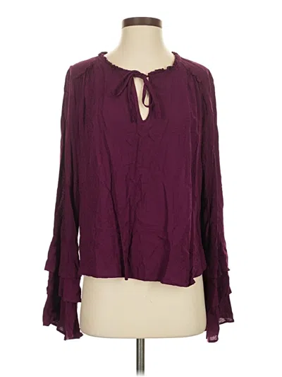 Pre-owned B.o.g. Collective Long Sleeve Blouse In Burgundy