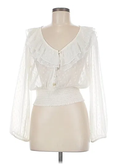 Pre-owned B.o.g. Collective Long Sleeve Blouse In Ivory