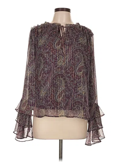 Pre-owned B.o.g. Collective Long Sleeve Blouse In Purple