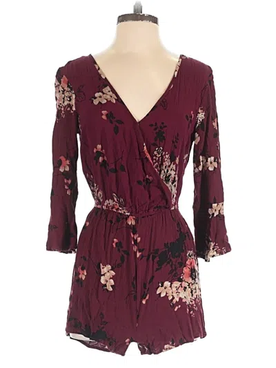 Pre-owned B.o.g. Collective Romper In Burgundy