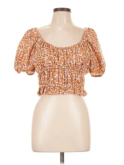 Pre-owned B.o.g. Collective Short Sleeve Blouse In Orange