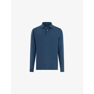 Boggi Mens Air-blue S-cafè® Regular-fit Stretch Cotton-piqué Polo Shirt Xxl