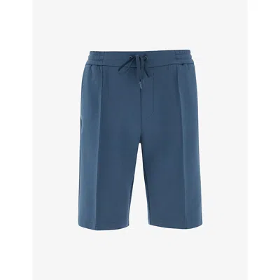 Boggi Mens Air-blue Scuba Elasticated-waist Stretch Cotton-blend Bermuda Shorts Xl