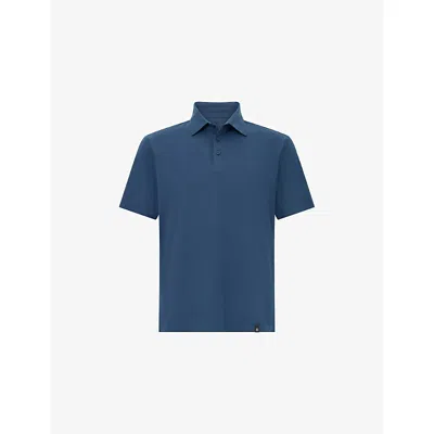 Boggi Mens Air-blue Short-sleeve Stretch-cotton Polo Shirt