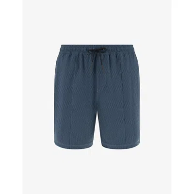 Boggi Mens Air-blue Drawstring-waist Technical Swim Shorts