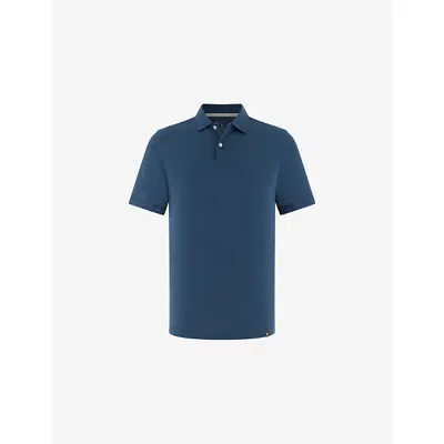 Boggi Mens Air-blue Short-sleeved Piqué Cotton-blend Polo Shirt Xl