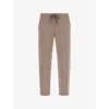 Boggi Mens Taupe B Tech Drawstring-waist Stretch Cotton-blend Trousers Xl In Brown