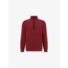 Boggi Mens Burgundy B Tech Half-zip Stretch Cotton-blend Sweatshirt In Burgundy