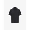 Boggi Mens Black B Tech Half-zip Stretch Modal-blend Piqué Polo Shirt Xl In Black