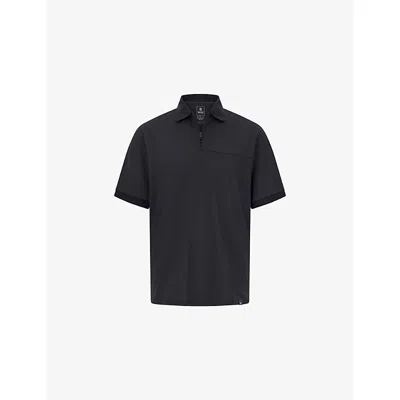 Boggi Mens Black B Tech Half-zip Stretch Modal-blend Piqué Polo Shirt Xl