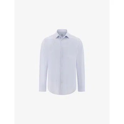 Boggi Mens Light Blue B Tech Slim-fit Stretch-woven Shirt