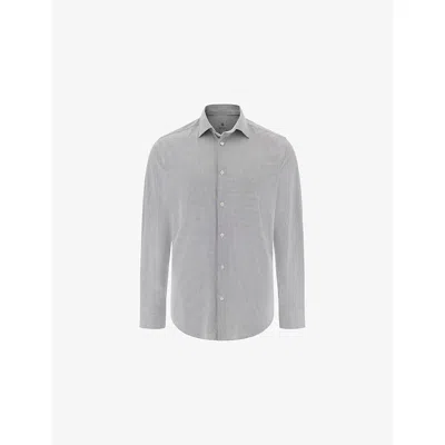 Boggi Mens Navy Blue B Tech Slim-fit Stretch-woven Shirt In Gray