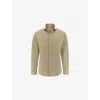 Boggi Mens Beige Closed-collar Regular-fit Cotton-blend Jersey Shirt Xxl In Brown