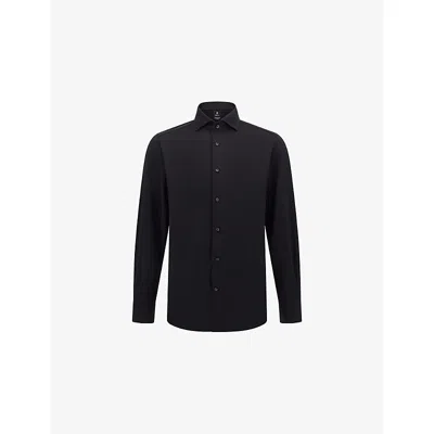 Boggi Mens Black Classic-collar Regular-fit Cotton-jersey Polo Shirt Xxl